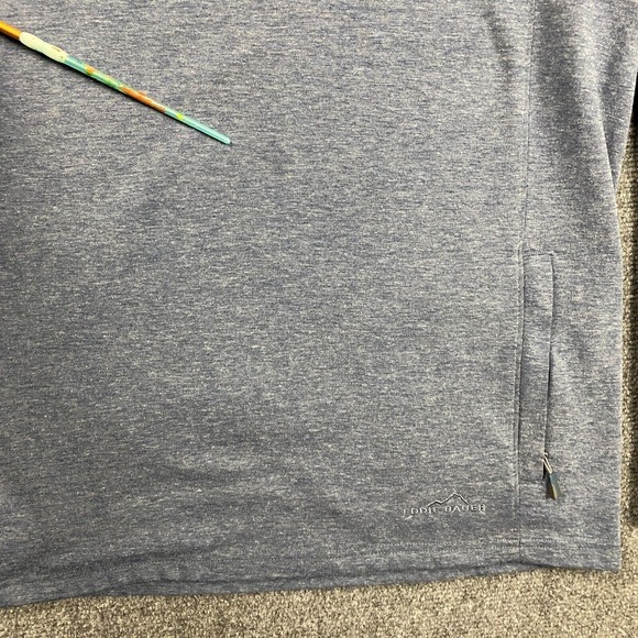 Eddie Bauer 1/4 Zip Pullover Mens Large Blue Front Pockets Polyester Adults - Picture 3 of 10